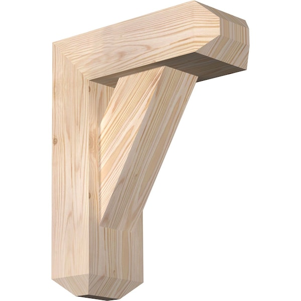Ekena Millwork Traditional Craftsman Smooth Bracket w/ Offset Brace, Douglas Fir, 5 1/2"W x 14"D x 18"H BKT0604X14X18TRA04SDF - main